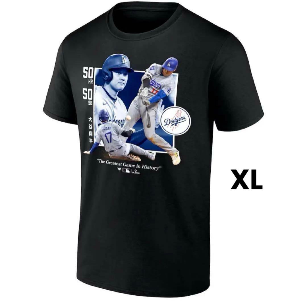 ロサンゼルス　ドジャース　大谷翔平　50/50 Tシャツ　ブラック　XLサイズ