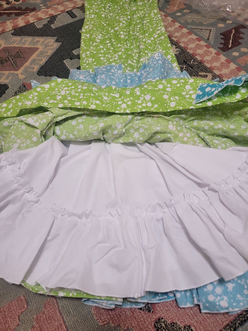 【値下げしました】スペイン製フラメンコワンピース ドット&小花柄