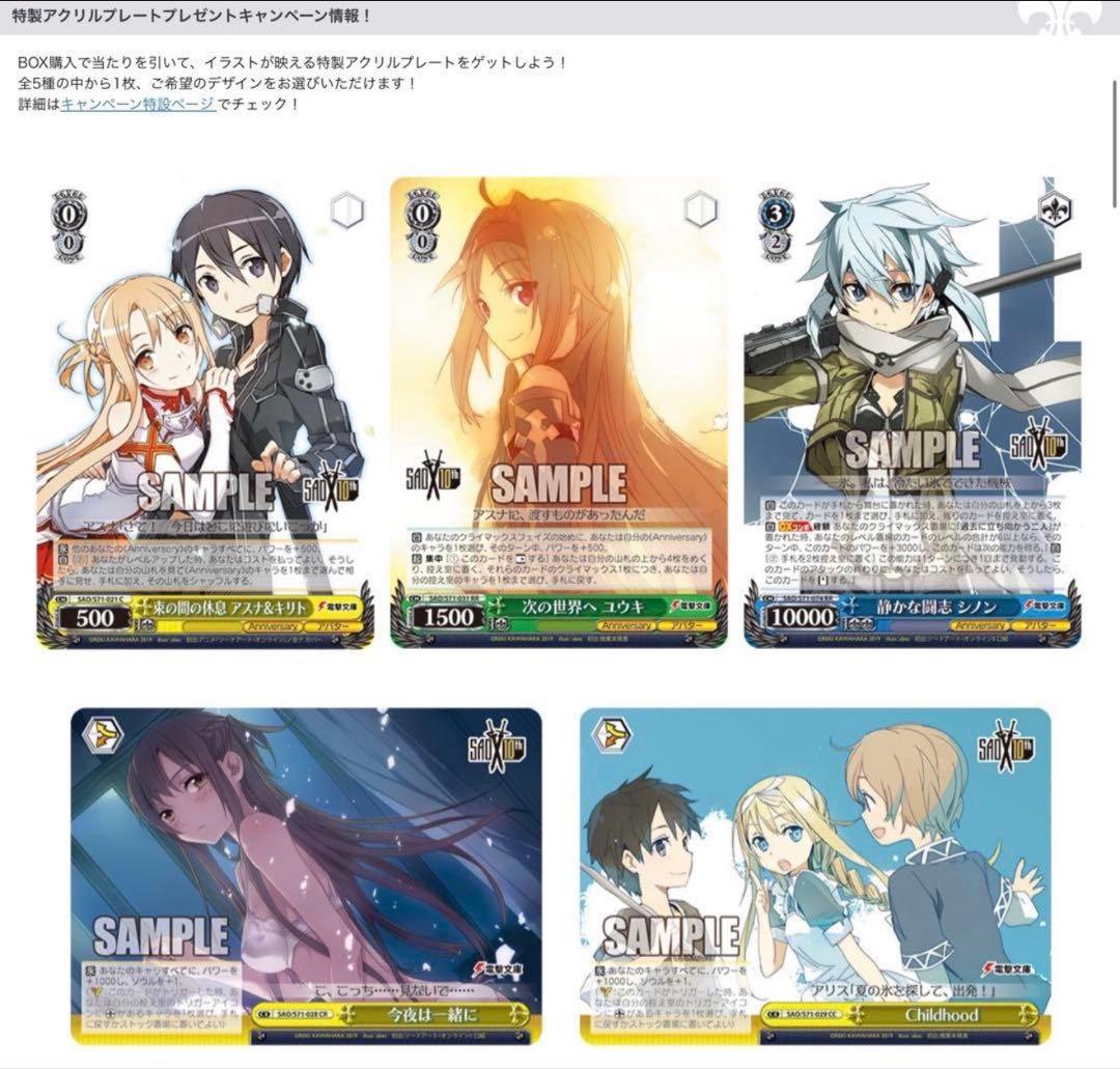 ソードアート・オンライン SAO 10th Anniversary 当選品