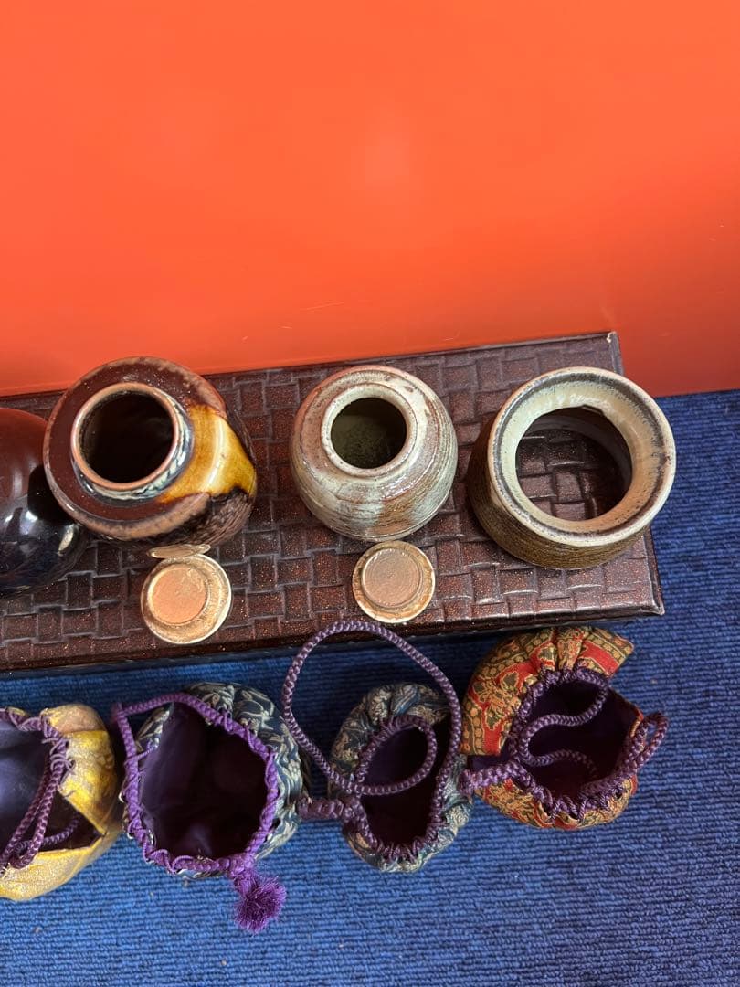 1314 茶入4客　茶筒1客　蓋置1 客　まとめ売り