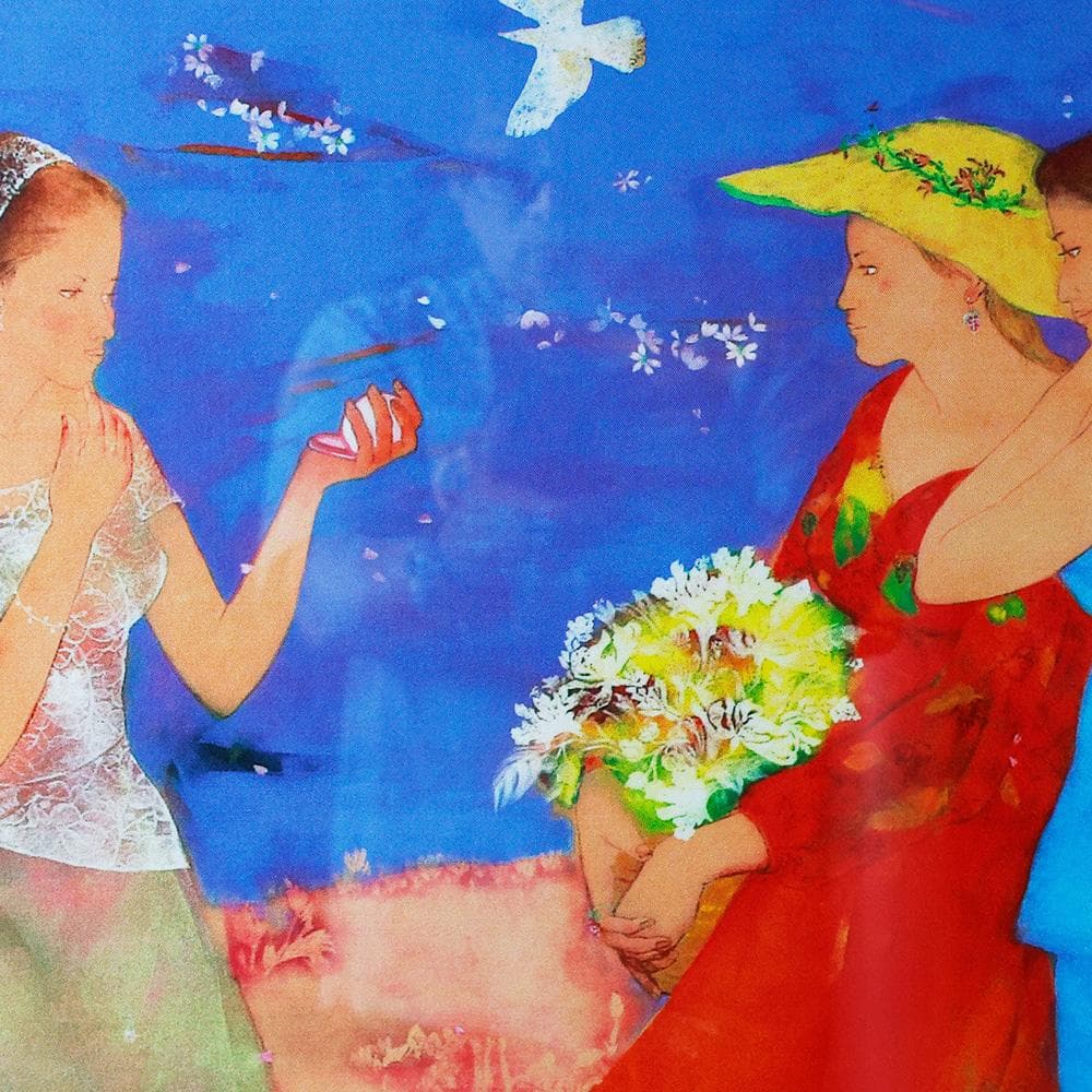 田村能里子 ファンケル銀座展示作 シルクプリント 女神の壁画 額付