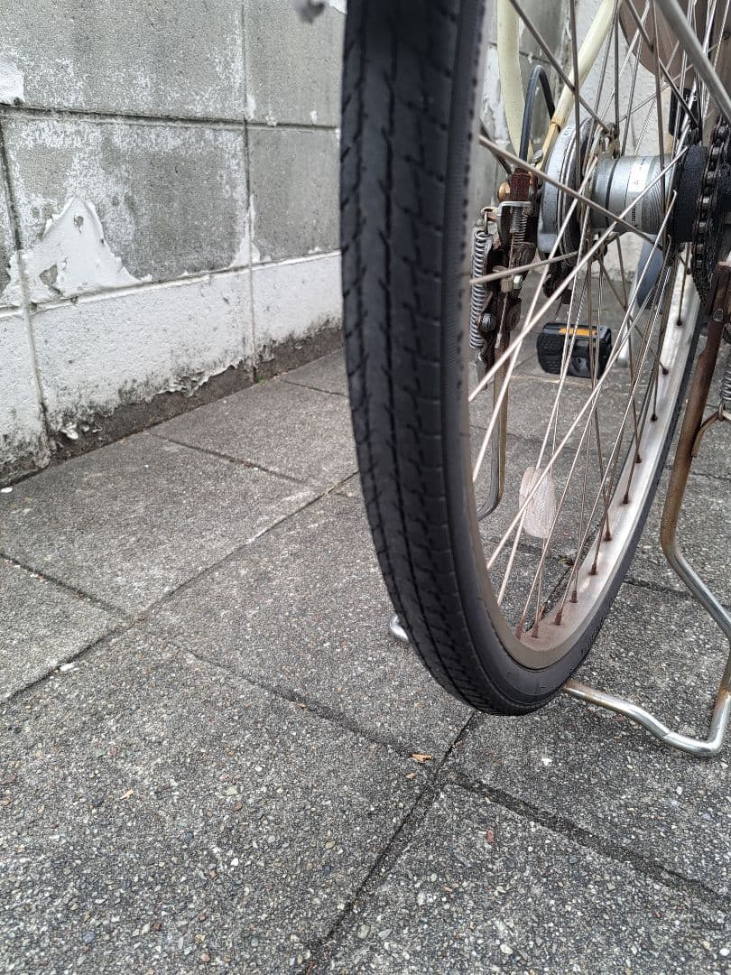 電動アシスト自転車 クリーム色 前面バスケット付き 名古屋～一宮配達可