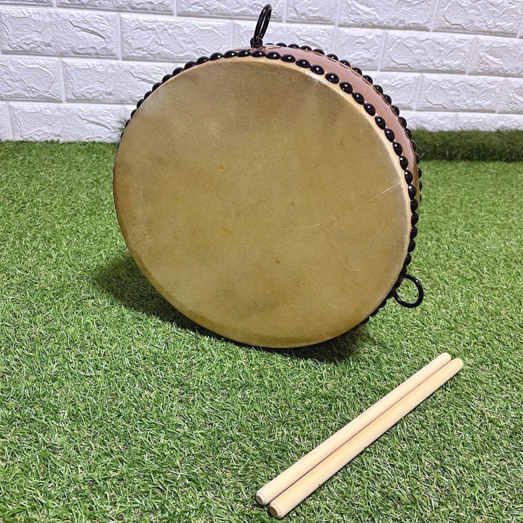 平胴太鼓 平太鼓 くり抜き 伝統芸能 お祭り 応援 和太鼓 和楽器 バチ付き