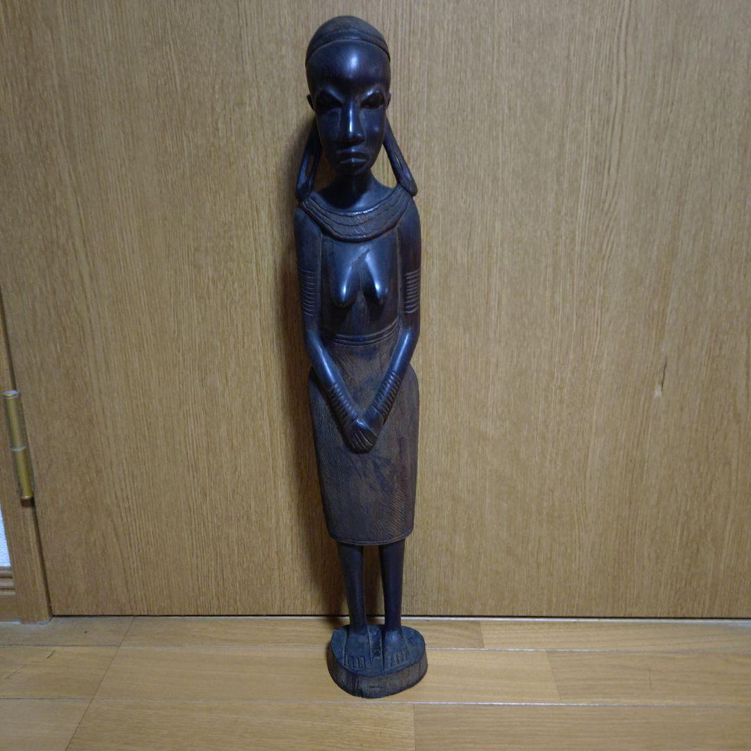 南 アフリカ製木製彫刻アート 原木削り出し❗