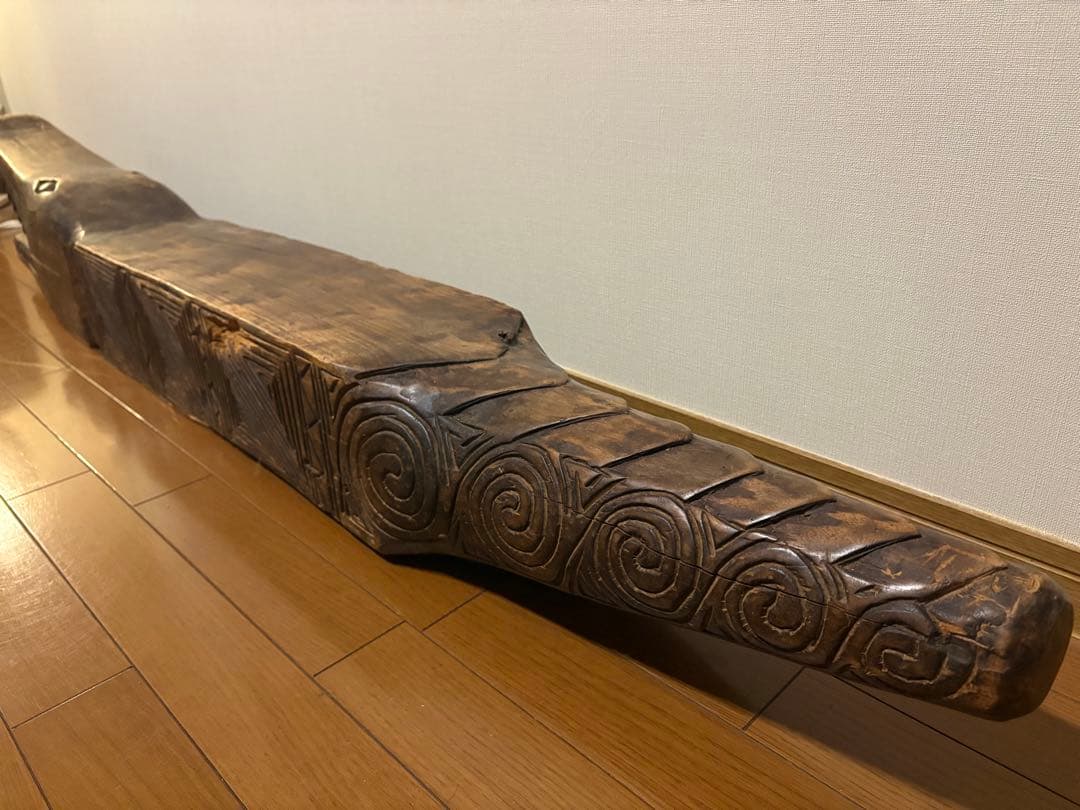 ワニ　木製　木彫り　アンティーク　鉢置　オブジェ