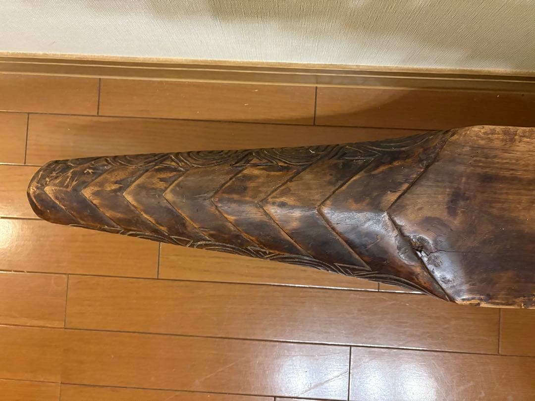 ワニ　木製　木彫り　アンティーク　鉢置　オブジェ