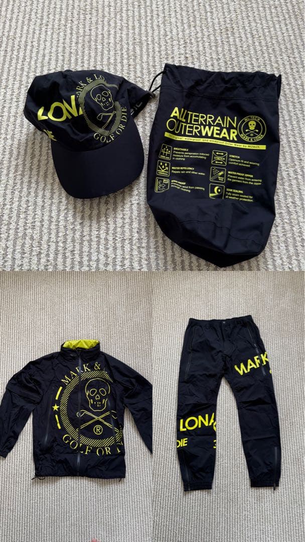 【美品】MARK&LONA × komatsu レインウェアセットアップ 48