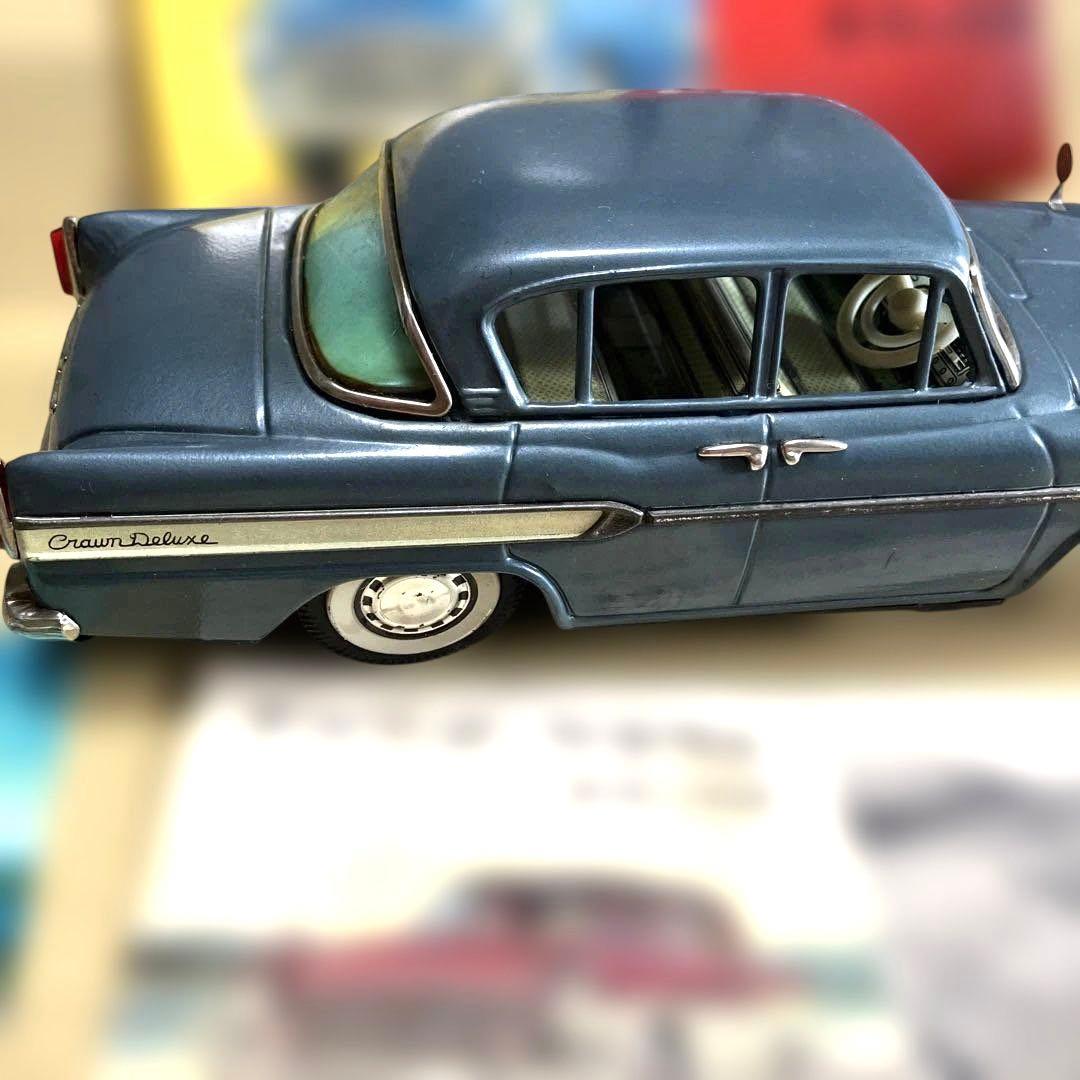 萬代屋【トヨペット クラウン デラックス青ミラー付】tinブリキtoy箱付