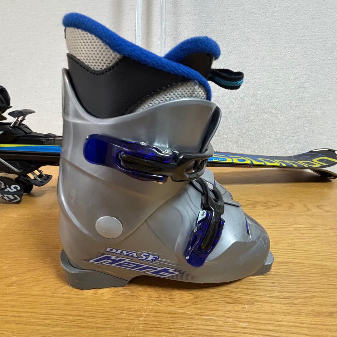 ジュニアスキーセット　ストック付　Salomon 120cm 23-23.5cm