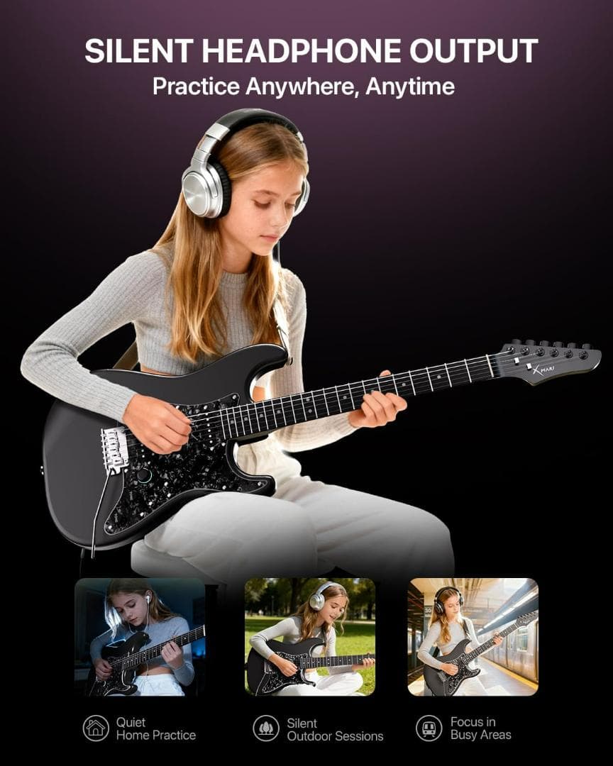 スマート・エレキギター 内蔵DSPエフェクト・4プリセット・USB-C