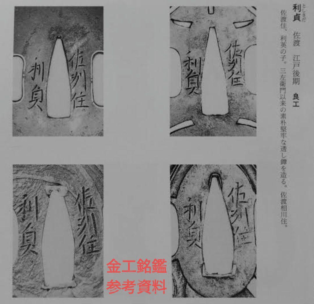 鉄鍔　鐔　(佐州住利貞　無文腕貫孔)　江戸時代　新潟　佐渡