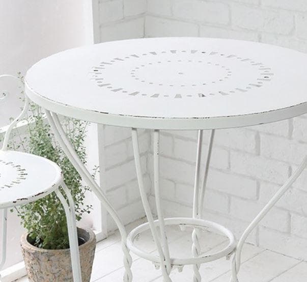 パティオ ラウンドテーブル ホワイト コベントガーデン アイアン NY-41