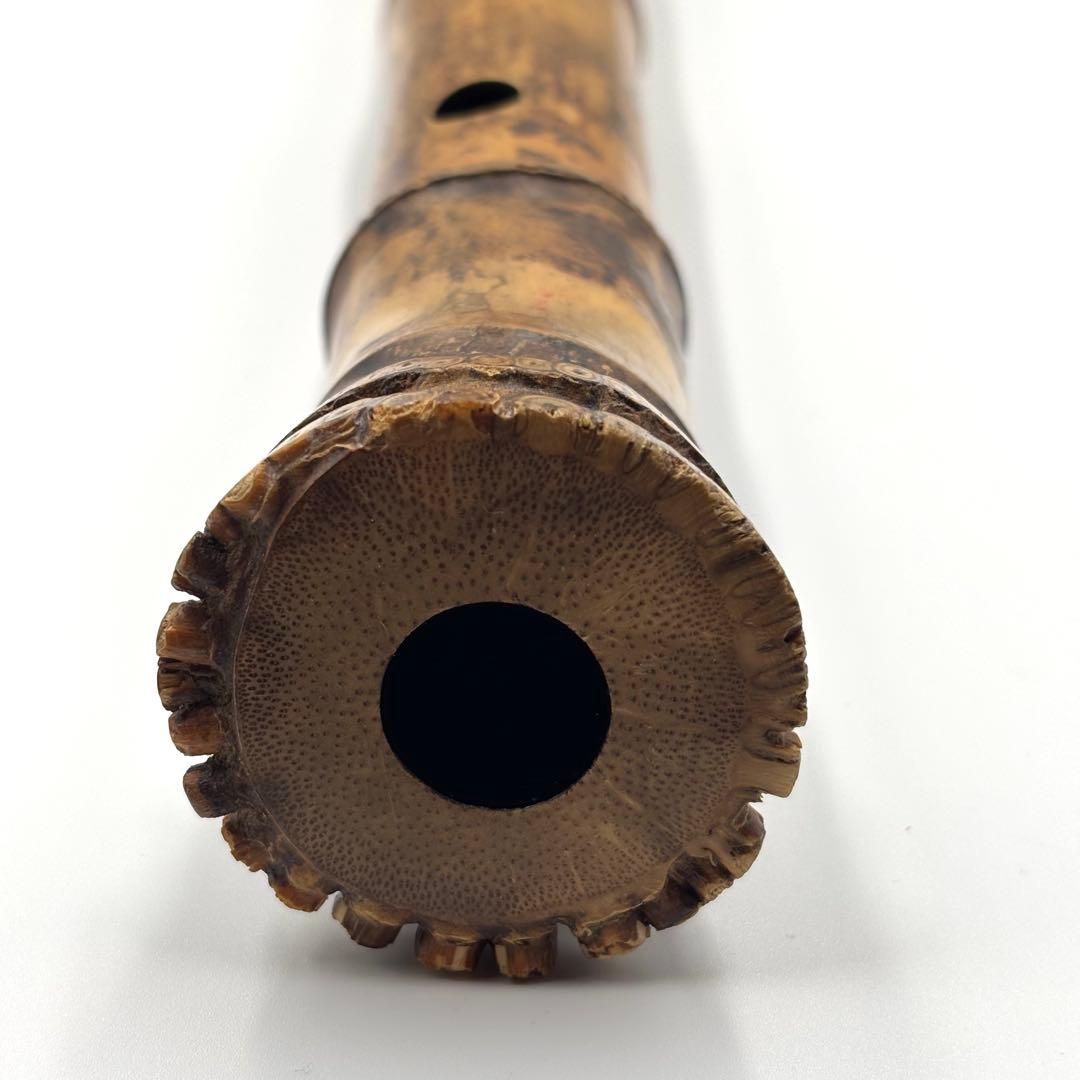 尺八　竹治　琴古流　銀三線　1尺6寸　1印　約48cm 収納袋　和楽器