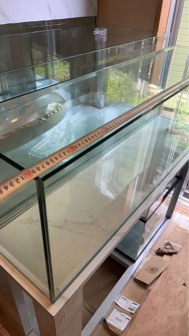 値下げしました‼️⇒ 120-30-40 オーバーフローガラス水槽 と台のセット