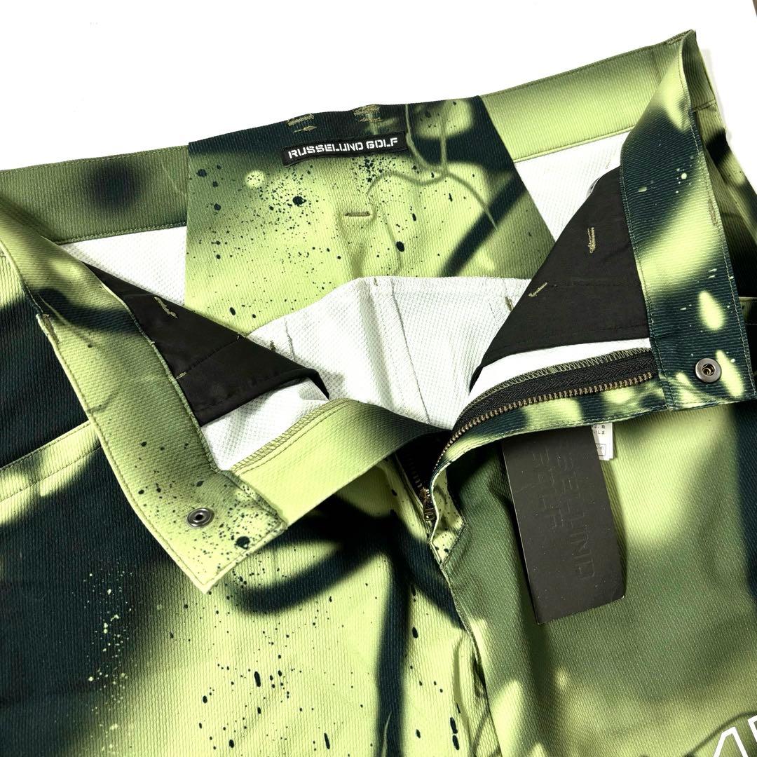 新品 ラッセルノ ゴルフ ロゴ ストレッチ ショーツ スプレー カーキ L 5