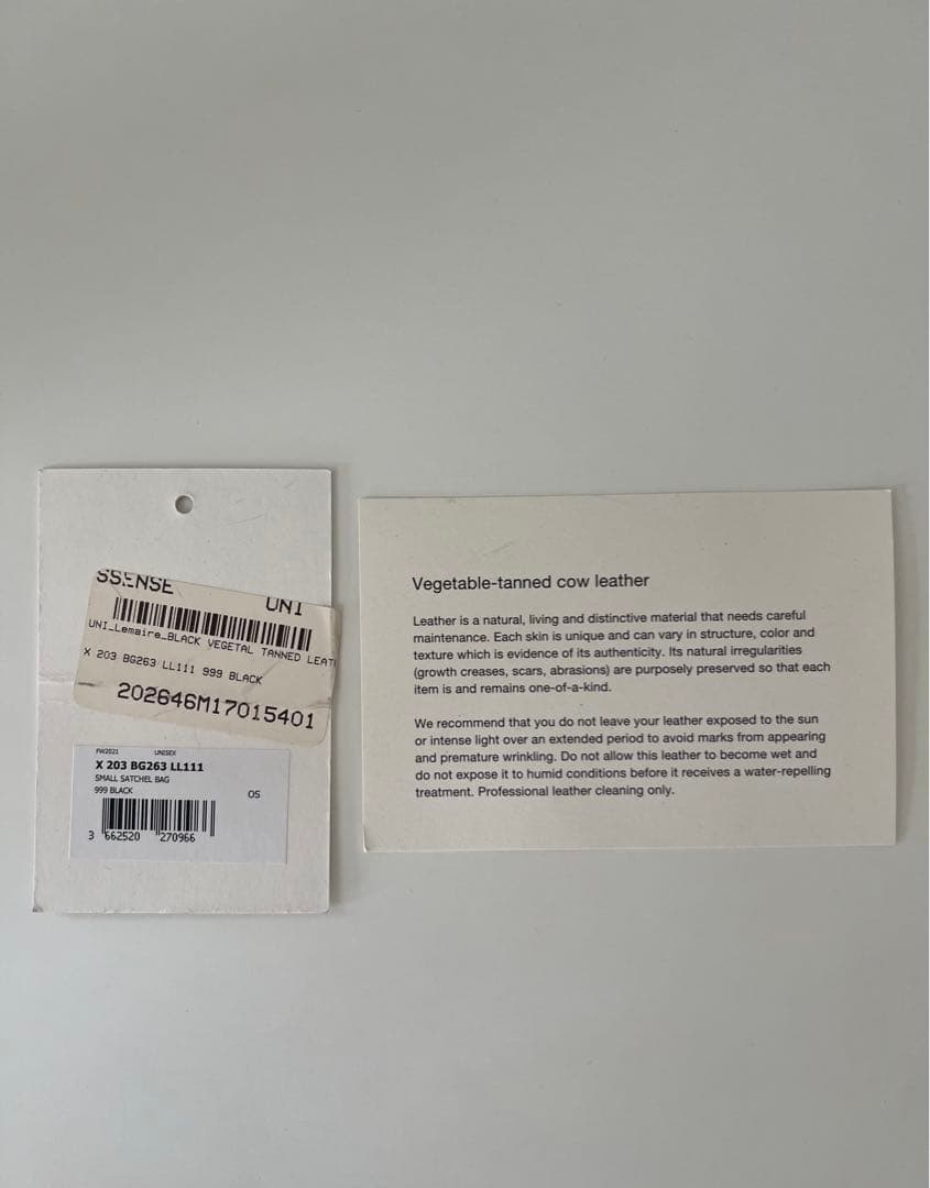 ルメール スモールサッチェルバッグ ブラック