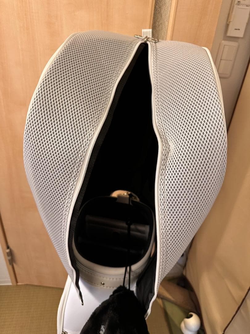 Munsingwear ゴルフキャディバッグ ホワイト/グレー　フード付き