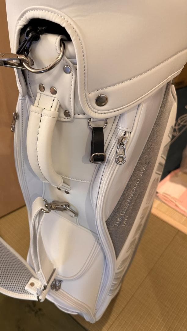 Munsingwear ゴルフキャディバッグ ホワイト/グレー　フード付き