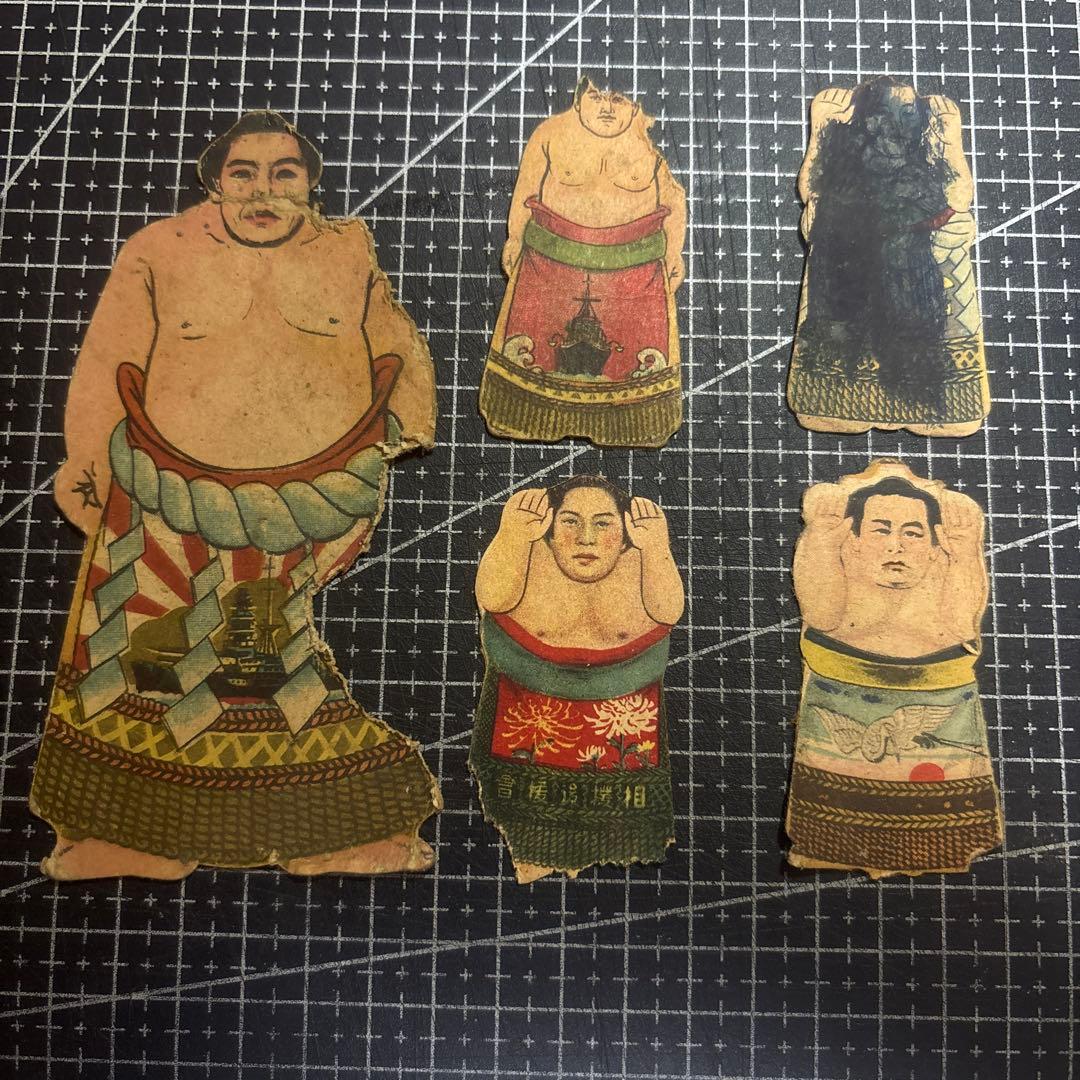 大相撲力士 相撲人形 レア 5枚セット