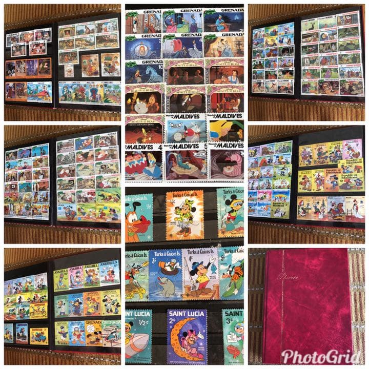大コレクション！ディズニー切手183種！様々な物語シリーズ！ストックブックに