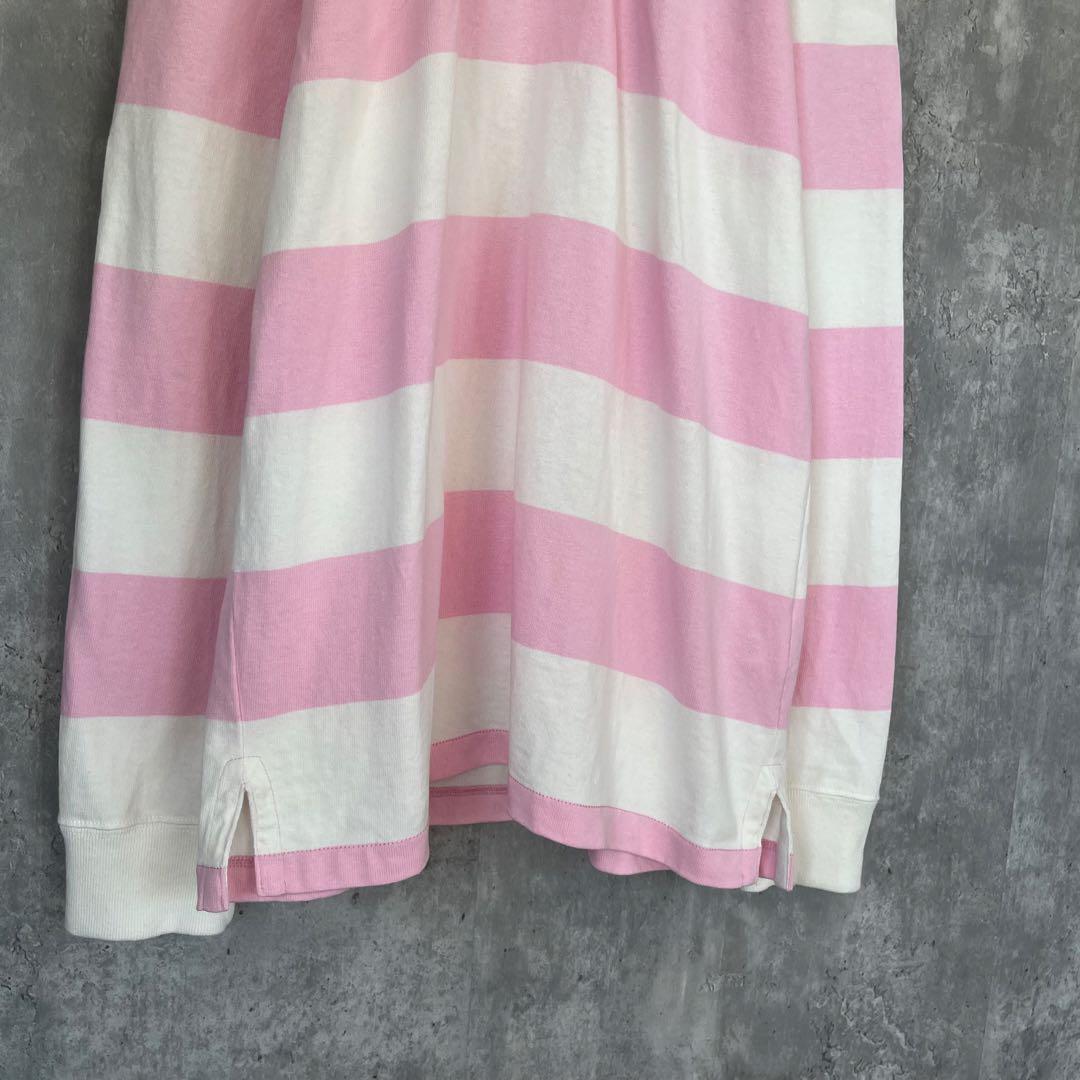 【レアカラー】ポロ ラルフローレン 長袖 ラガーシャツ ボーダー ポロベア 古着