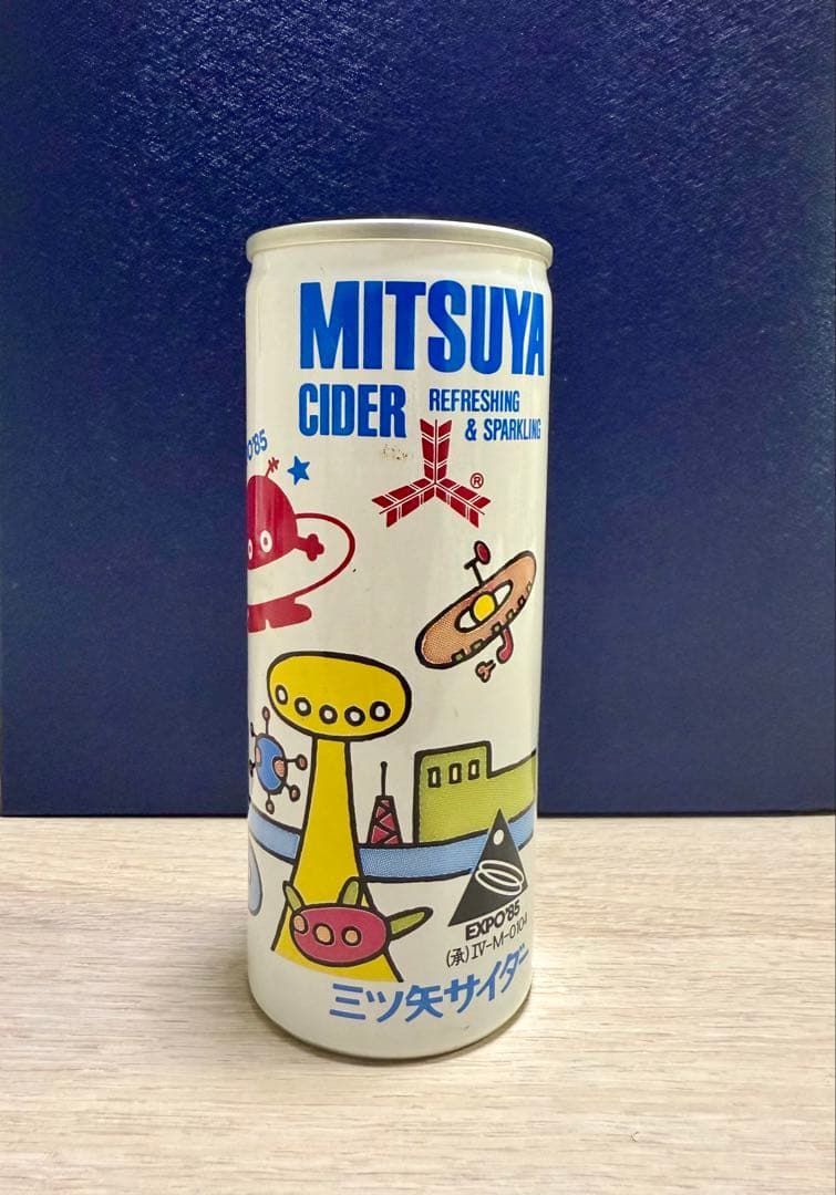 三ツ矢サイダー EXPO'85 コスモ星丸 デザイン缶 空き缶 昭和レトロ
