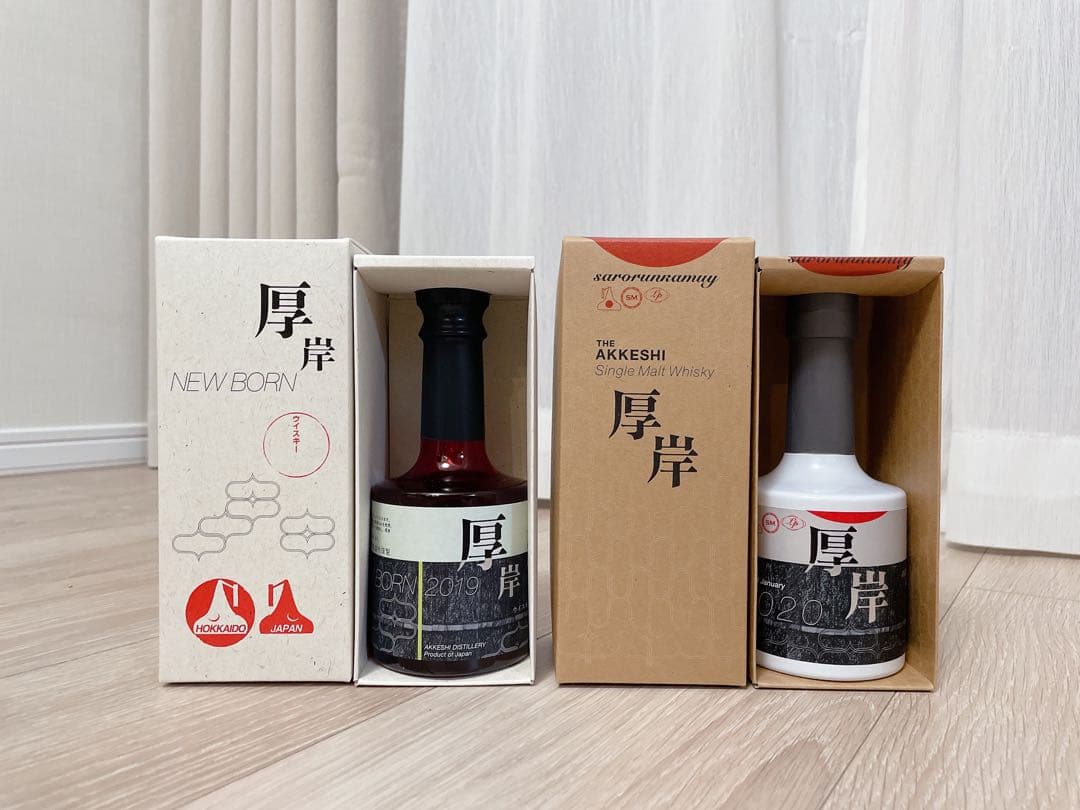 【新品】厚岸ウィスキー『ニューボーン』第2弾〜第4弾とサロルンカムイの4本セット