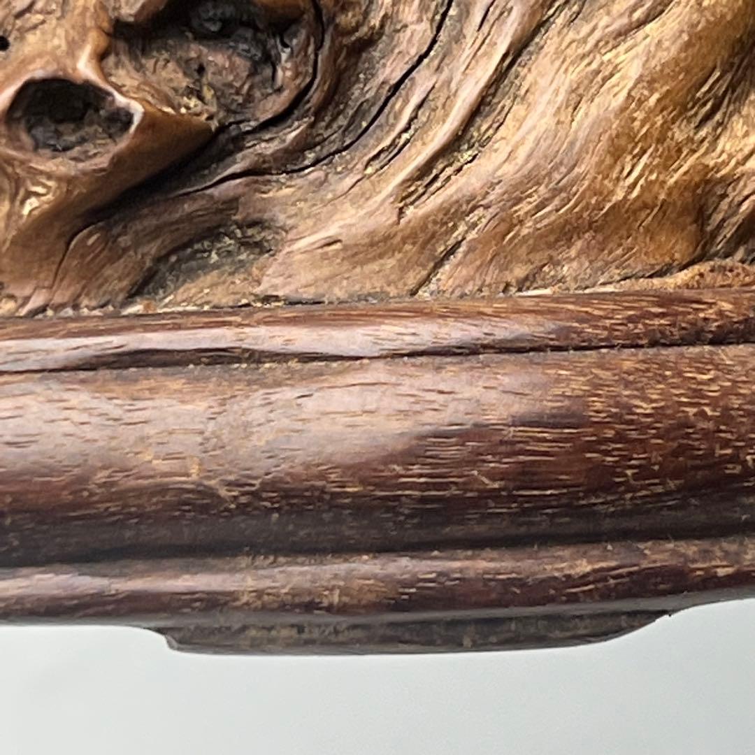 自然木の質感が魅力で優美な逸品 唐物 玉杢筆筒 文房四宝 中国美術 古玩