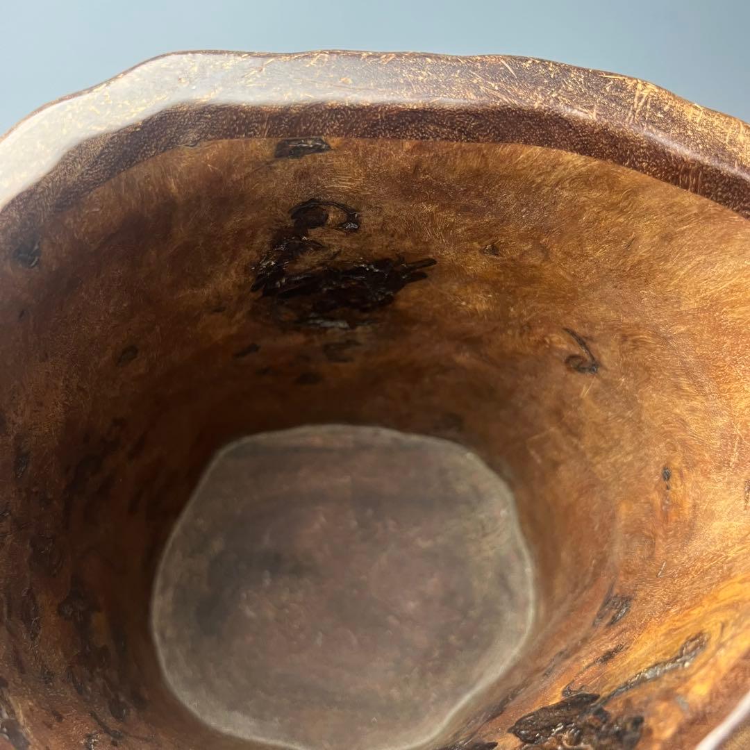 自然木の質感が魅力で優美な逸品 唐物 玉杢筆筒 文房四宝 中国美術 古玩