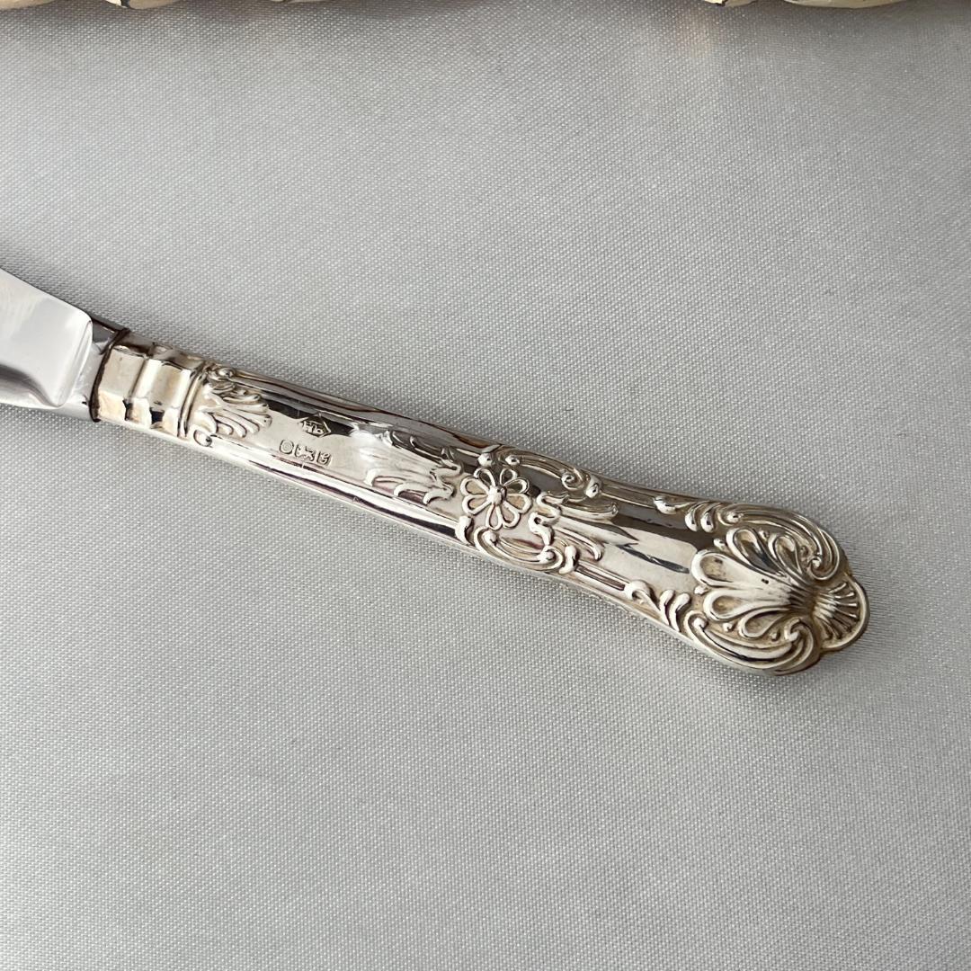 【Harrison Brothers】【純銀ハンドル】キングス バターナイフ