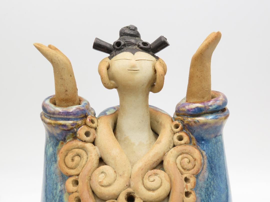 青芳人形 1点 陶器人形 森元青芳 砥部焼 オブジェ 置物 インテリア