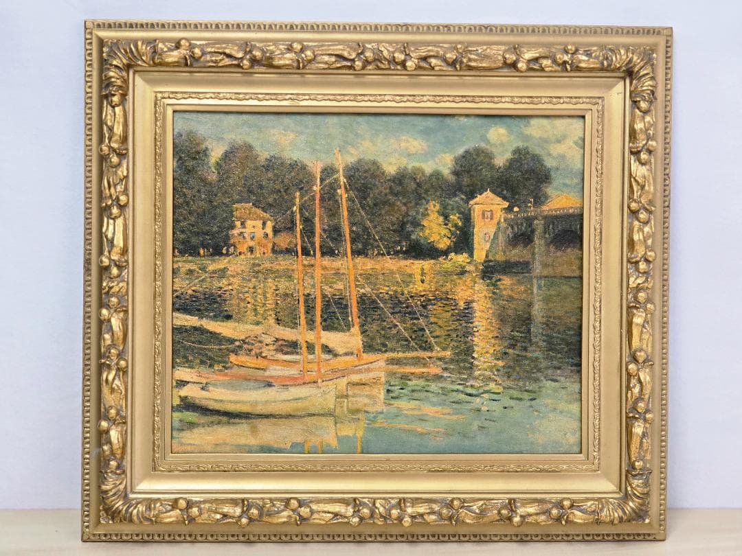 M▽モネ 絵画 レプリカ 複製画 プリキャンバス 額縁 (38302)