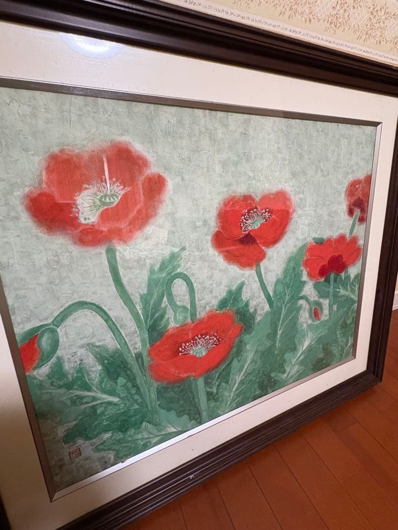 アネモネ　油絵　絵画