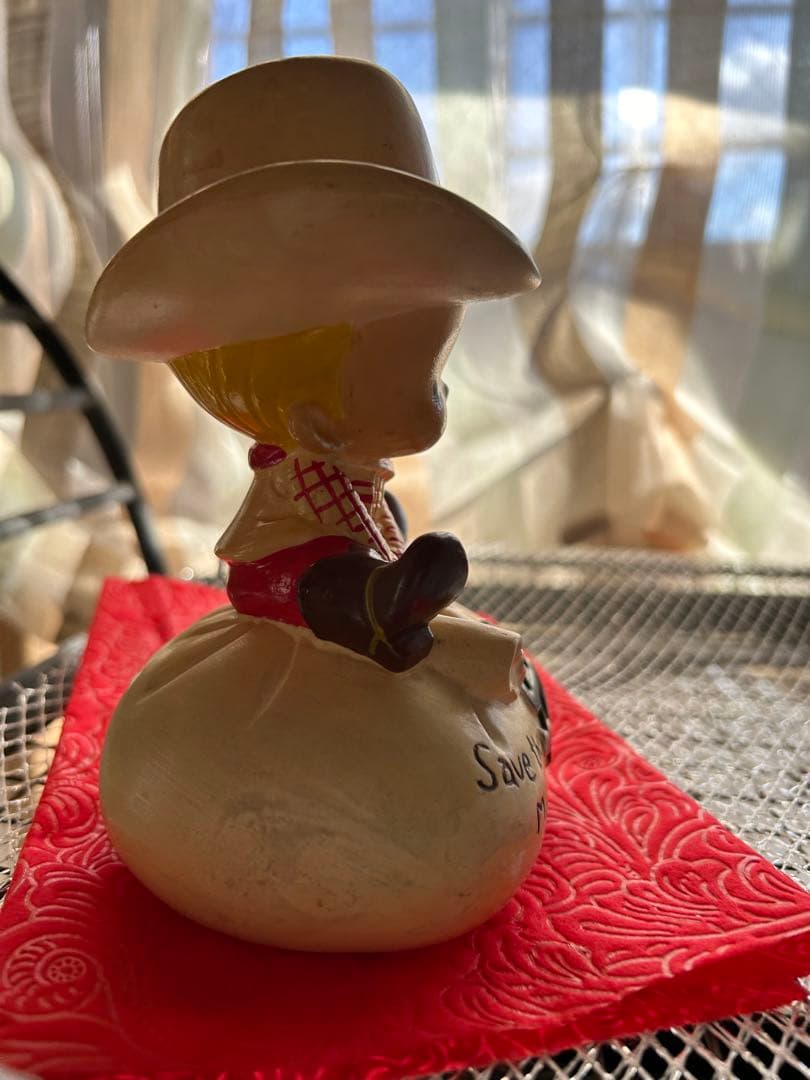 内藤ルネ カウボーイ 貯金箱 昭和レトロ ＄