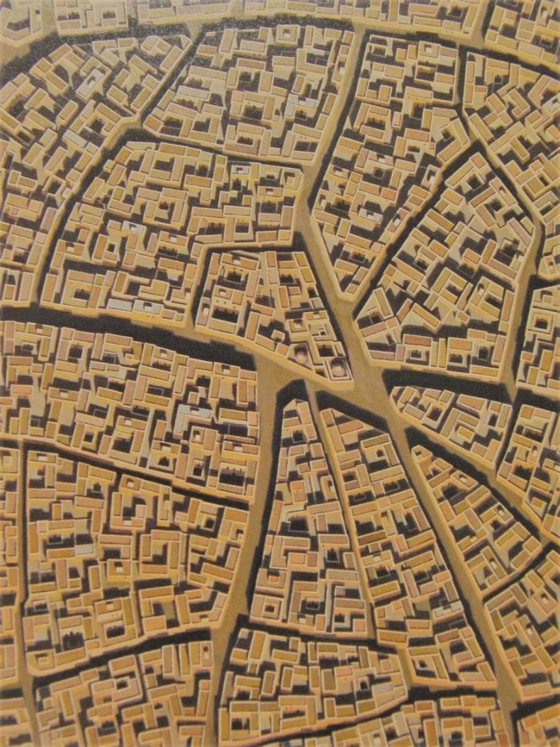 岩山義彦、【コミュニティーの回路】、希少な画集画、新品高級額・額装付