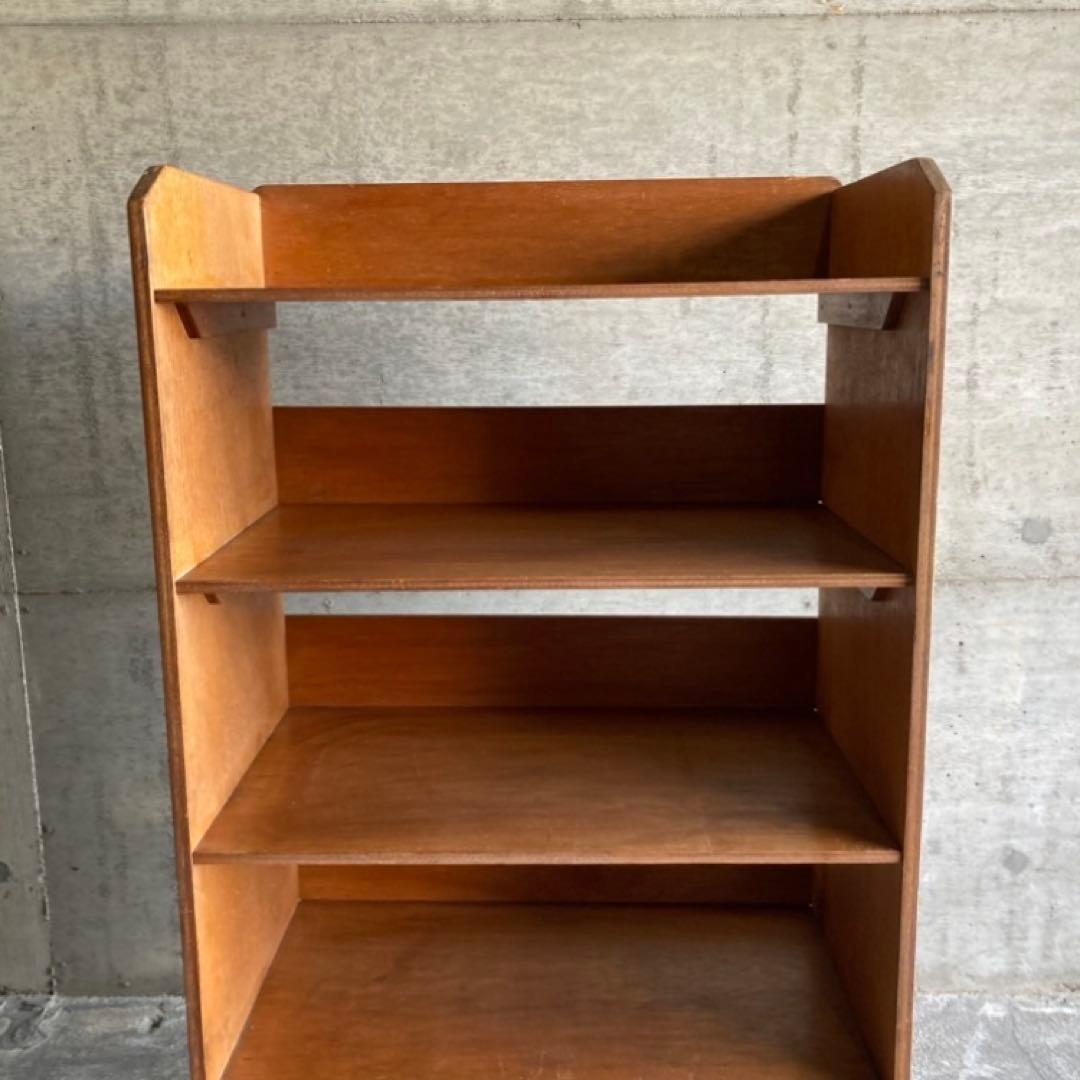 オープンシェルフ ラック 本棚 飾り台 置物台 5段 木製 家具 昭和 レトロ