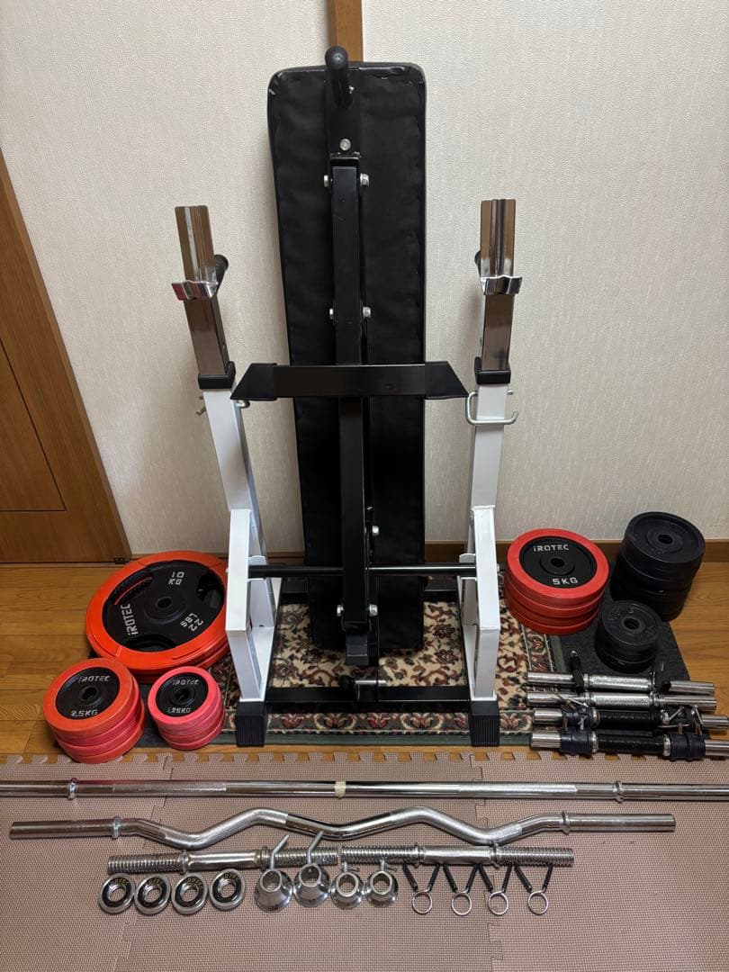 iROTEC ベンチプレスセットEZバー 引取り限定