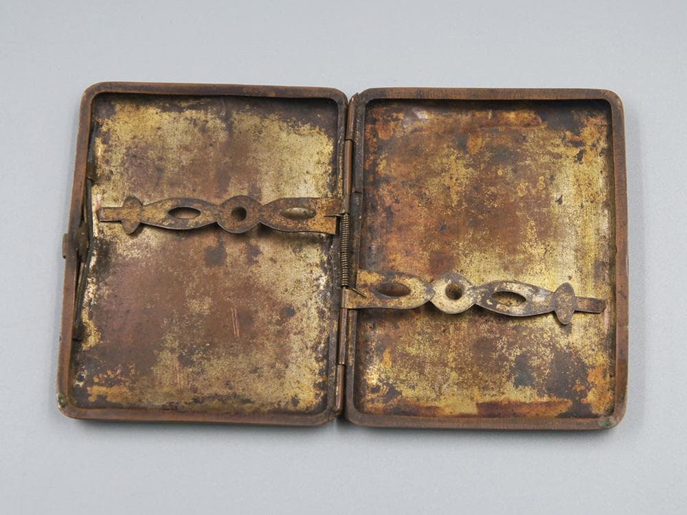 【琺】　★ 景泰藍 銅胎琺瑯彩金龍紋煙盒 ★　清代　双龍戯珠 七宝文様　文房珍玩