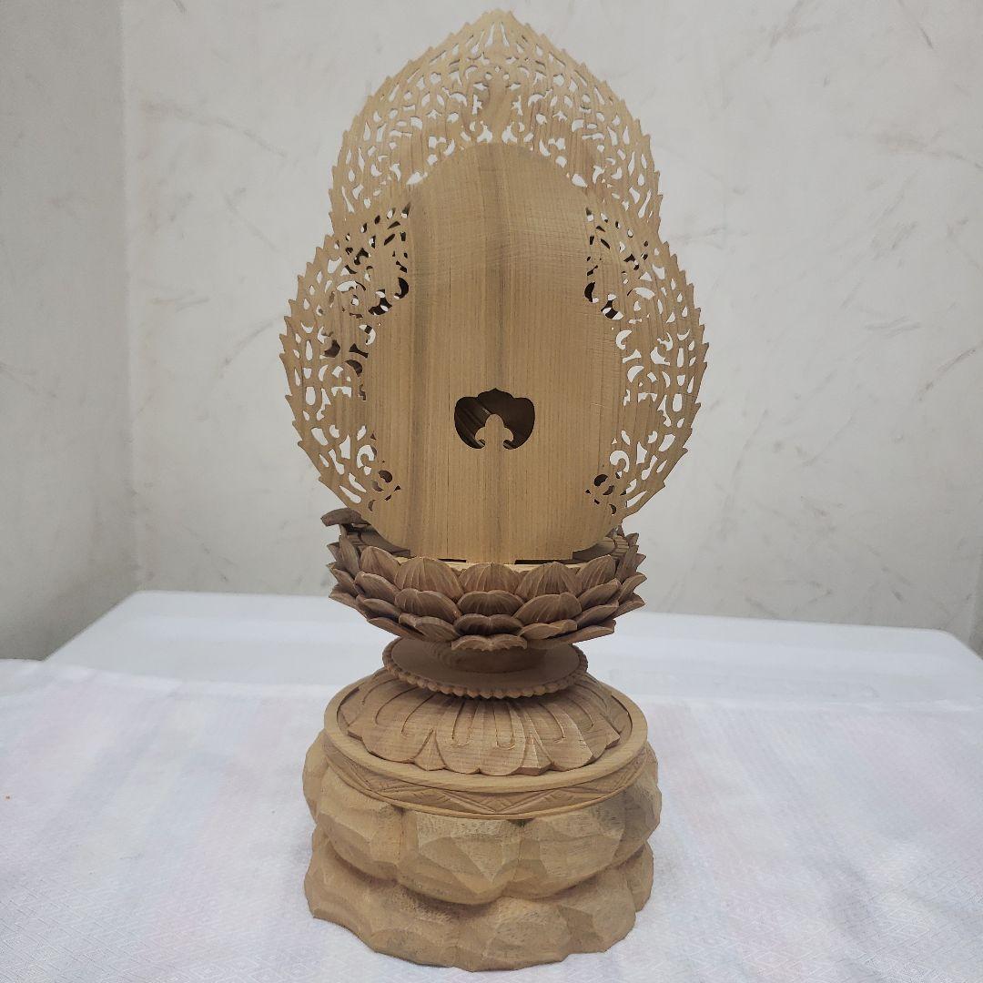 Ｂフライデー蔵出し特価香木 特上彫り如意輪観音菩薩像2.5寸眼入り 二重唐草光背