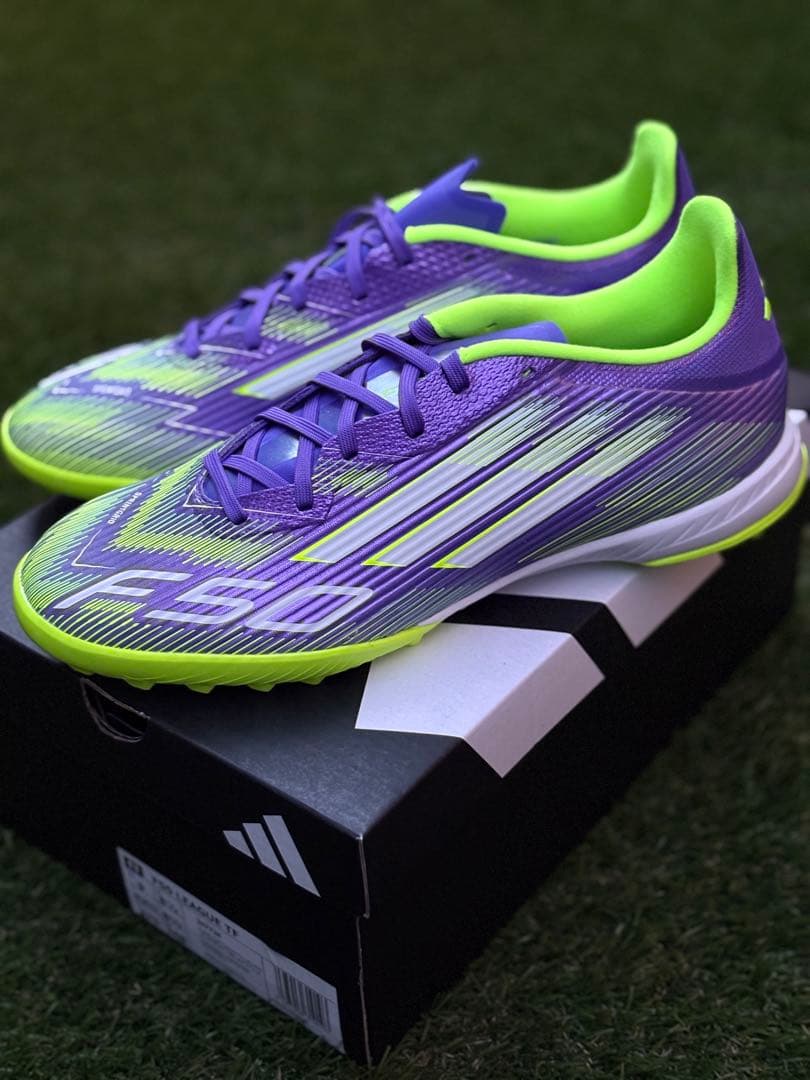 adidas F50 フットサルシューズ 27cm TF 人工芝 美品 パープル