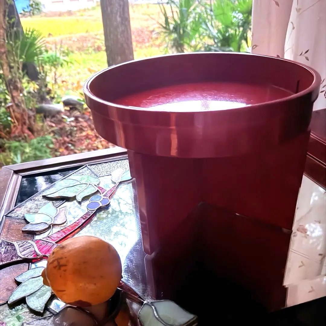 2212様感謝‼️透けるキャラメル色‼️丸形　飛騨春慶塗り　円形三宝　無形文化財