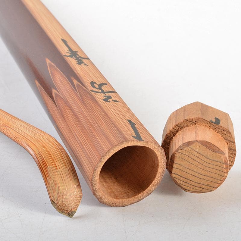 茶道具　表千家十三代即中斎　自作茶杓　銘「芳華」　共筒共箱　M　R5832