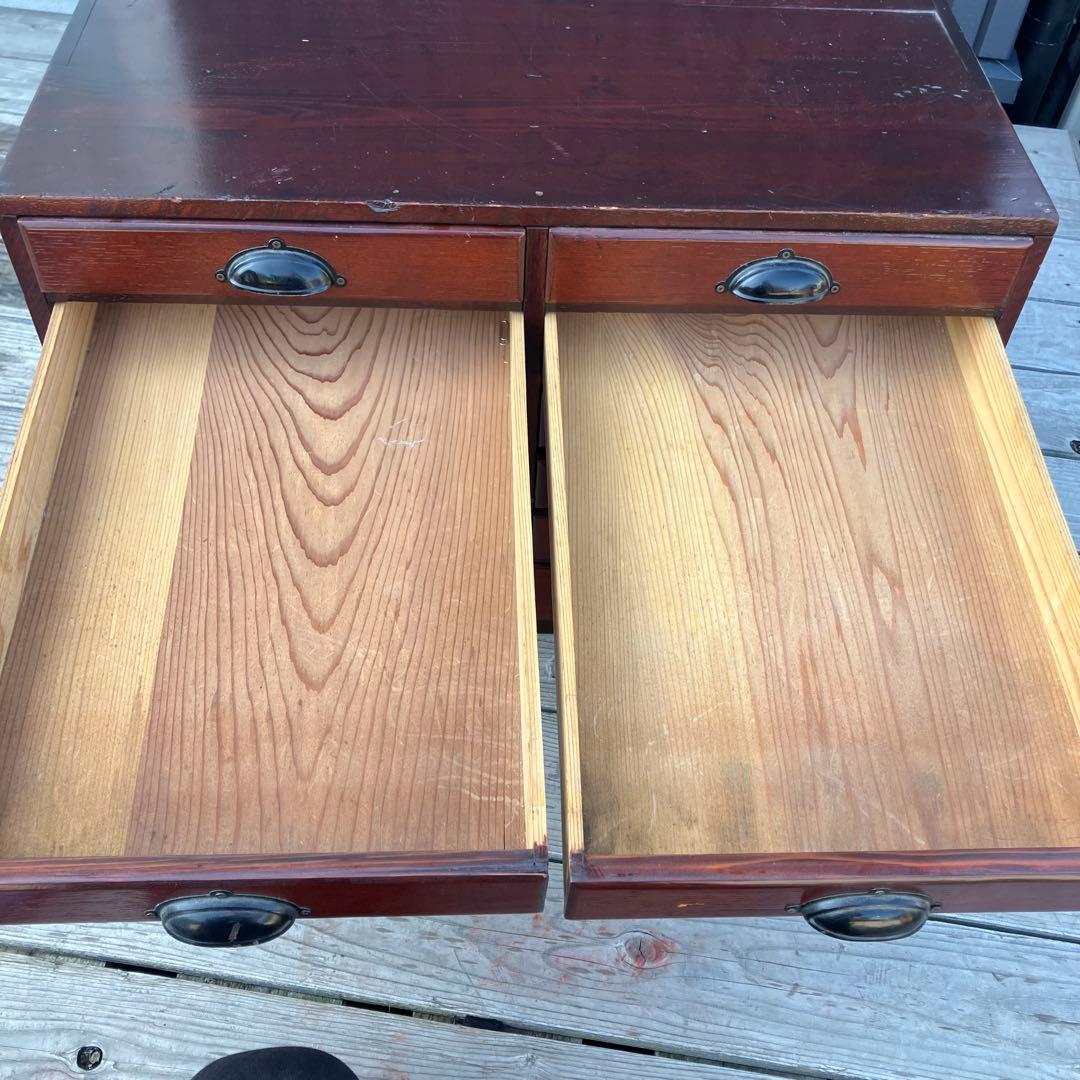 北欧レトロ ヴィンテージ 古家具 書類棚 整理棚 木製チェスト 11杯 箪笥