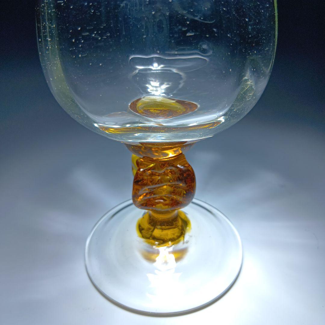 ガラス作家　舩木倭帆　ゴブレットワイングラス　１個　shizuサイン有