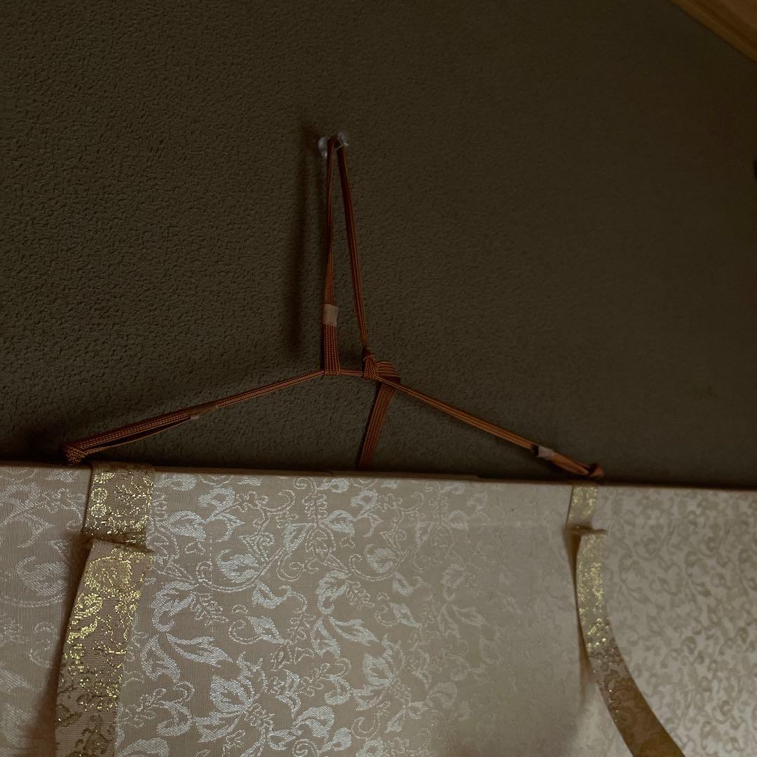 中国　掛け軸　飼鶴図　梁振洲　飼鶴図