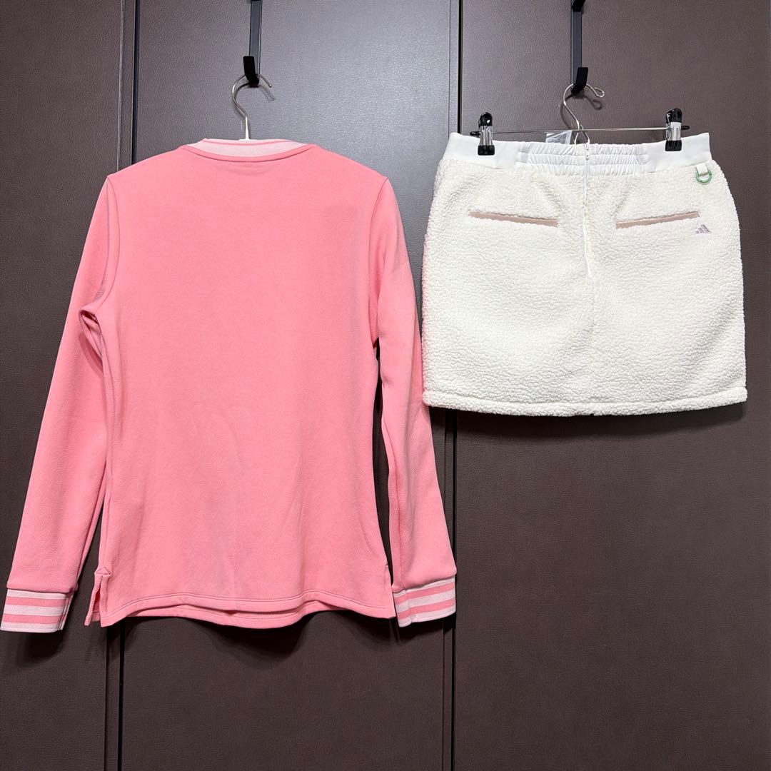 新品✨アディダスゴルフ　上下　長袖保温モックネックシャツ　ボアスカート　XL