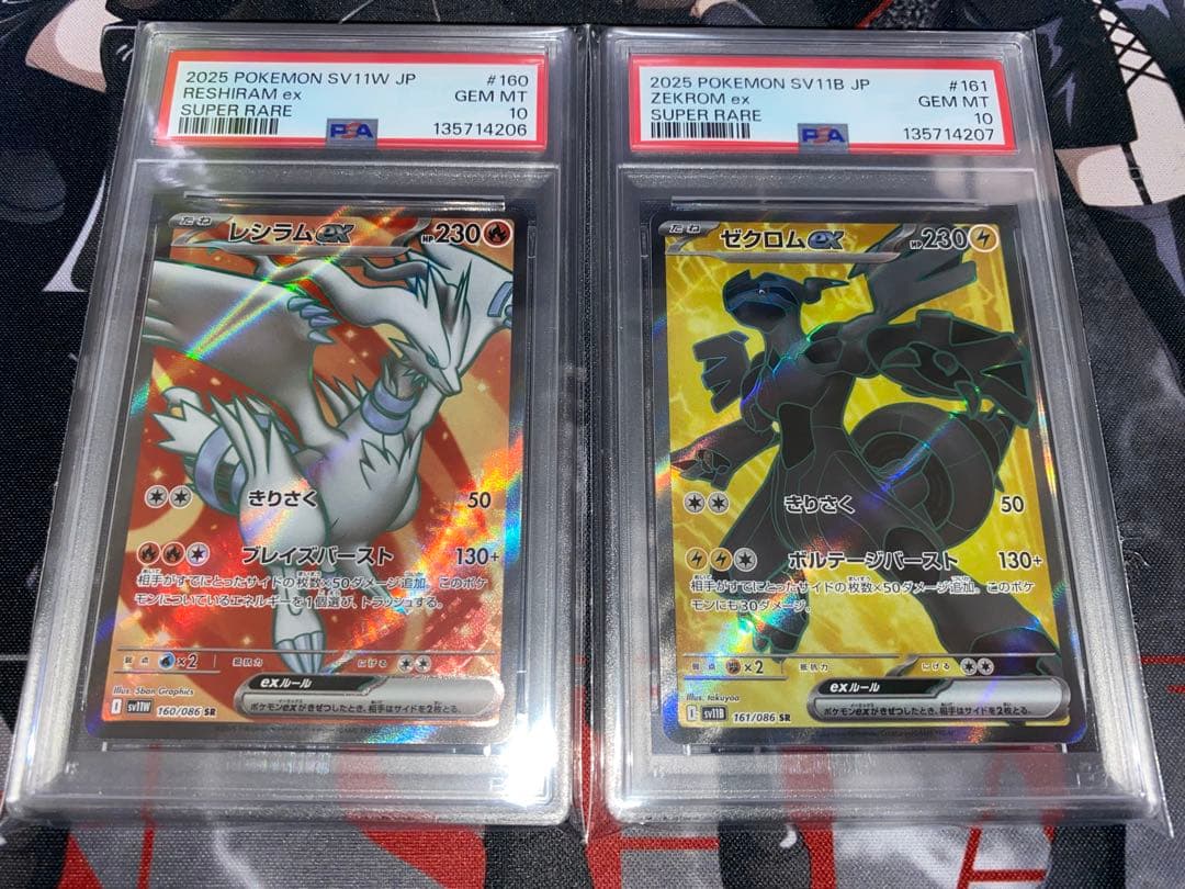 レシラムex、ゼクロムex SR PSA10 連番