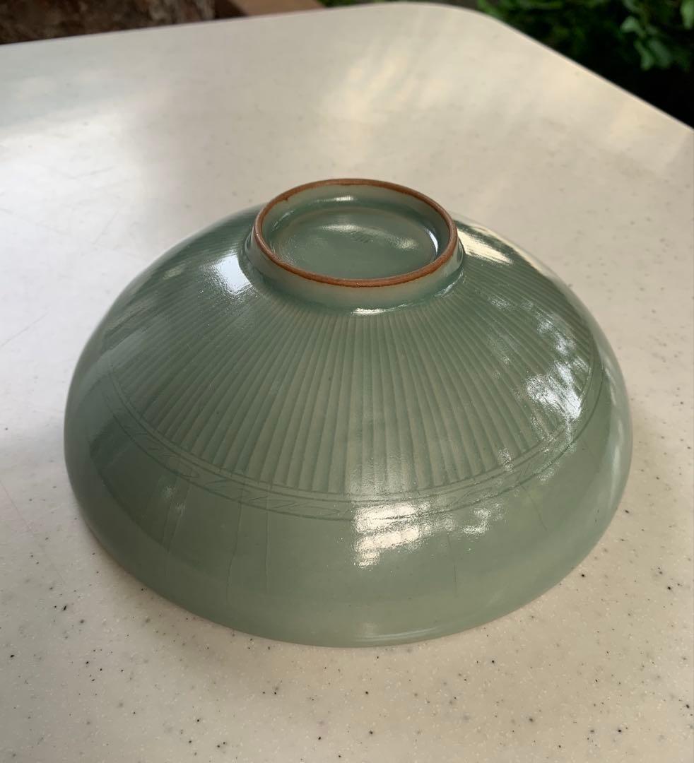 希少　三和高麗焼　青磁　象嵌雲鶴文　鉢　菓子鉢　戦前