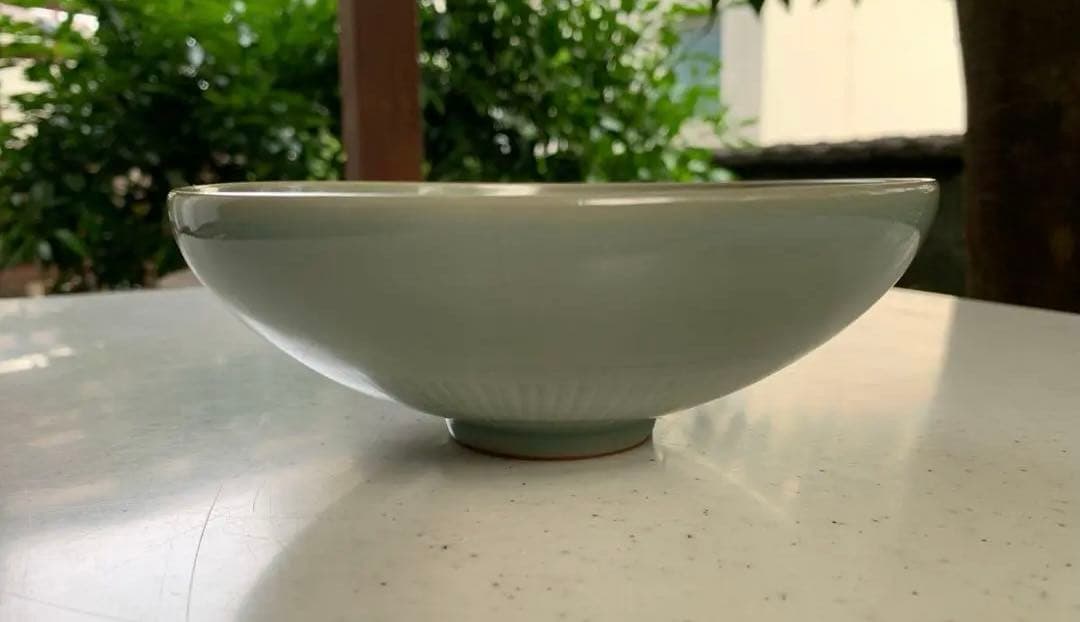 希少　三和高麗焼　青磁　象嵌雲鶴文　鉢　菓子鉢　戦前