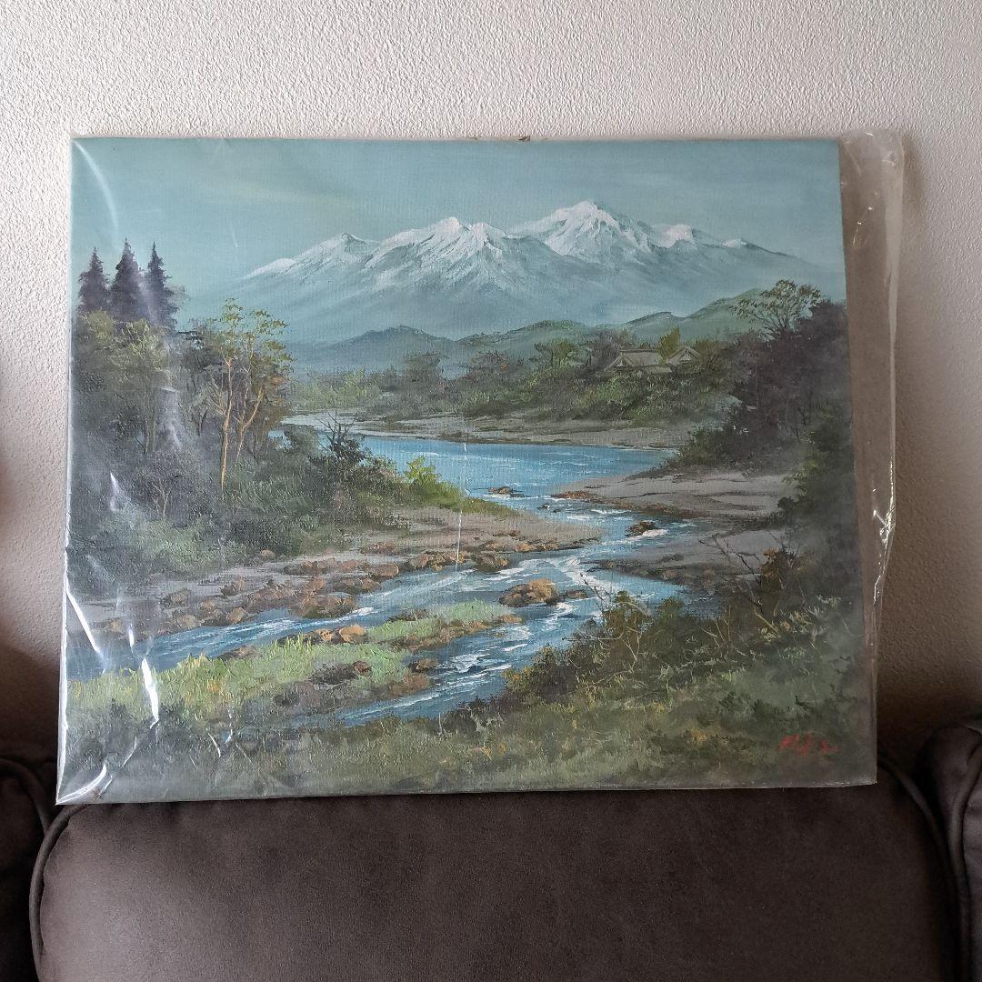 森田浩二【北アルプス】F8　肉筆サイン　油絵